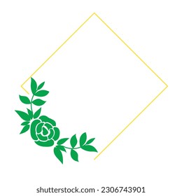 Decorative floral wedding invitation frame