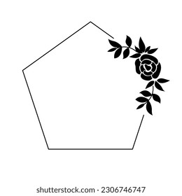 Decorative floral wedding invitation frame