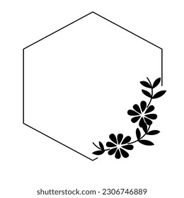 Decorative floral wedding invitation frame