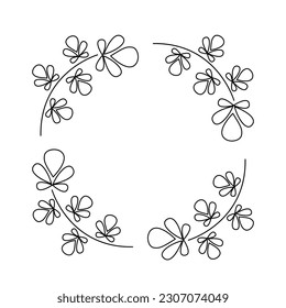 Decorative floral wedding invitation frame
