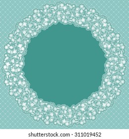 Decorative floral wedding lace frame.