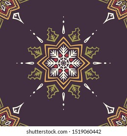 Decorative Floral Winter Seamless Pattern Design