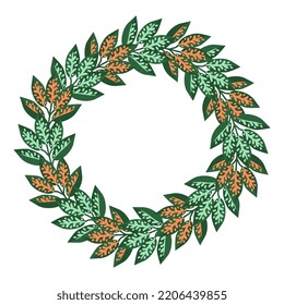 Decorative floral wreath with copy space