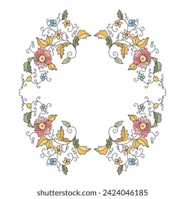 Flora floral decorativa, elementos de diseño. Se puede usar para tarjetas, invitaciones, banners, afiches, diseño de impresión. Fondo floral. Laurel