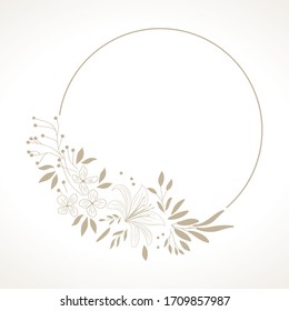 decorative floral wreath frame, vector