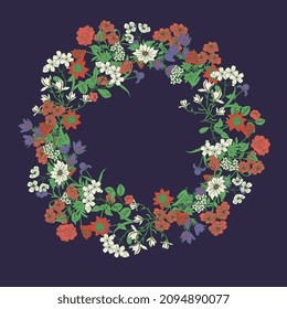 Decorative floral wreath vector background