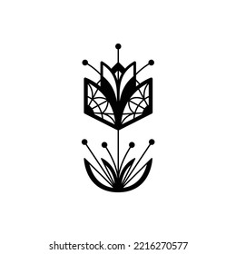 Decorative flower. Abstract flower. Vector geometric flower.