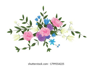 Dekorative Blumenstruktur. Verschiedene Typen und Farben. Vektorrose und Tulpenblume