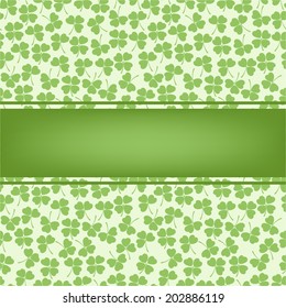 Decorative flower background with clover and place for text 