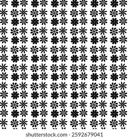 Decorative flower black and white pattern