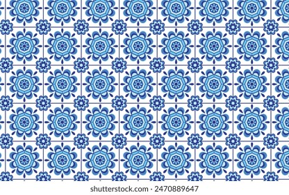 Patrones de color azul flor decorativa para azulejos de piso, azulejos de pared 006