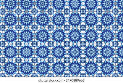 Decorative flower blue color patterns for floor tiles, wall tiles 002