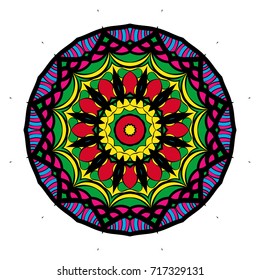 decorative flower coloring mandala. vector illustration. for greeting card, invitation, tattoo, spa, yoga symbol.