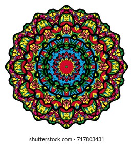 decorative flower coloring mandala. vector illustration. for greeting card, invitation, tattoo, spa, yoga symbol.