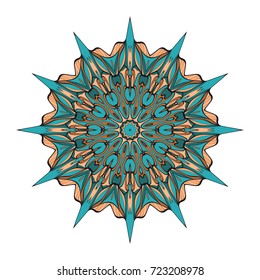 decorative flower coloring mandala. vector illustration. for greeting card, invitation, tattoo, spa, yoga symbol.