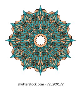 decorative flower coloring mandala. vector illustration. for greeting card, invitation, tattoo, spa, yoga symbol.