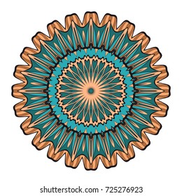 decorative flower coloring mandala. vector illustration. for greeting card, invitation, tattoo, spa, yoga symbol.