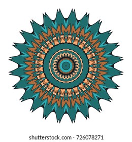 decorative flower coloring mandala. vector illustration. for greeting card, invitation, tattoo, spa, yoga symbol.