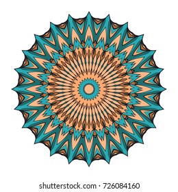 decorative flower coloring mandala. vector illustration. for greeting card, invitation, tattoo, spa, yoga symbol.