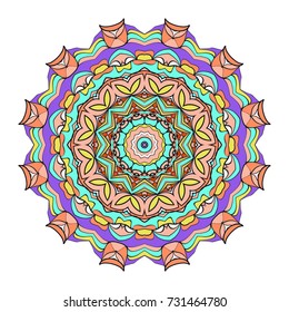 decorative flower coloring mandala. vector illustration. for greeting card, invitation, spa, yoga symbol