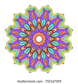 decorative flower coloring mandala. vector illustration. for greeting card, invitation, spa, yoga symbol