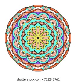 decorative flower coloring mandala. vector illustration. for greeting card, invitation, spa, yoga symbol