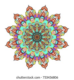 decorative flower coloring mandala. vector illustration. for greeting card, invitation, spa, yoga symbol