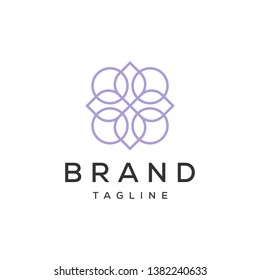 decorative flower concept logo design