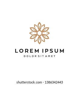 decorative flower concept vector logo design