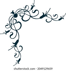 decorative flower corner and frame element
