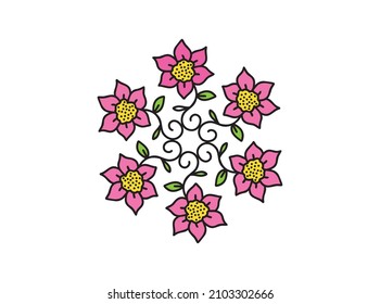 decorative flower for craft design element. pattern templates. vector isolated