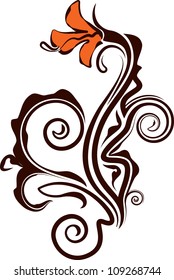 Decorative flower for design or tattoo
