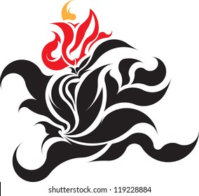 Decorative flower for design or tattoo
