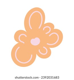 Decorative flower of flat set. Showcasing of the fusion of pastel shades and the curve abstraction of a flower in this stunning artwork. Vector illustration.