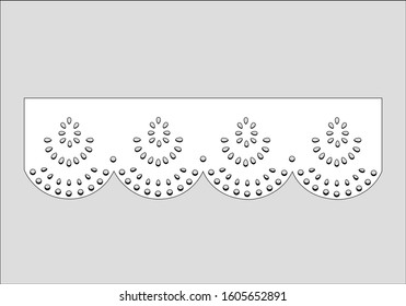 decorative flower floral lace decorative flower floral lace embroidery vector seamless lattice borders. set of lace ribbons isolated on white. Vector illustration cut out  pattern cotton eyelet
