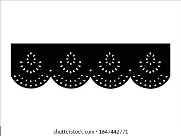 decorative flower floral lace decorative flower floral lace embroidery vector seamless lattice borders. Ten white lace ribbons isolated on white. Vector illustration cut out  pattern cotton eyelet