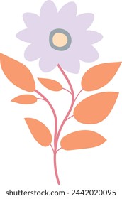 Decorative flower. Floral plant element for beautiful design. Simple form. Vector drawing.