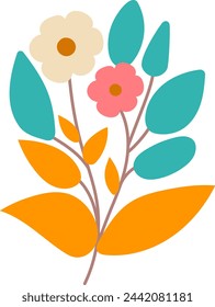 Decorative flower. Floral plant element for beautiful design. Simple form. Vector drawing.
