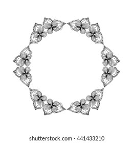 Decorative Flower Frame. Abstract background. 