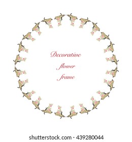 Decorative Flower Frame with Birds.
