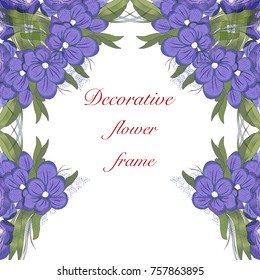 Decorative Flower Frame with Crocus Flowers and text. 