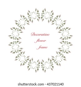 Decorative Flower Frame. Universal card for Wedding, Invitation and Birthday party. Creative Design for logo, banner, poster and illustration.