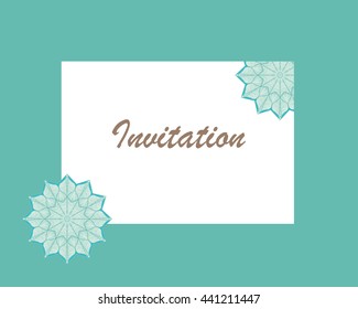 Decorative Flower Frame. Universal card for Invitation, Wedding and Birthday party.