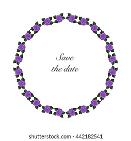 Decorative Flower Frame . Universal card with words Save the date.
