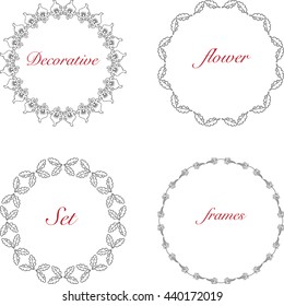 Decorative Flower Frame . Universal frame for Wedding, Anniversary and Birthday Party. Creative hand painted textures, Abstract background.