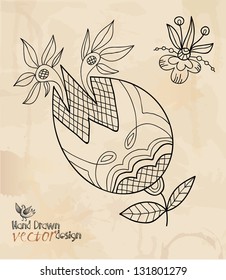 decorative flower, hand drawing, element design