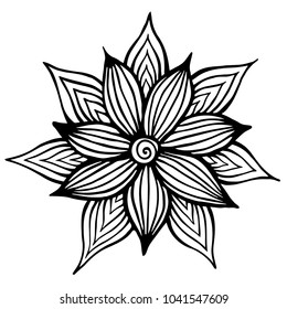 decorative flower, hand-drawing vector illustration sketch