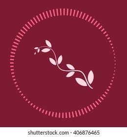 Decorative flower logo or icon in flat style vector isolated