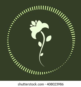 Decorative flower logo or icon in flat style vector isolated