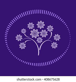 Decorative flower logo or icon in flat style vector isolated